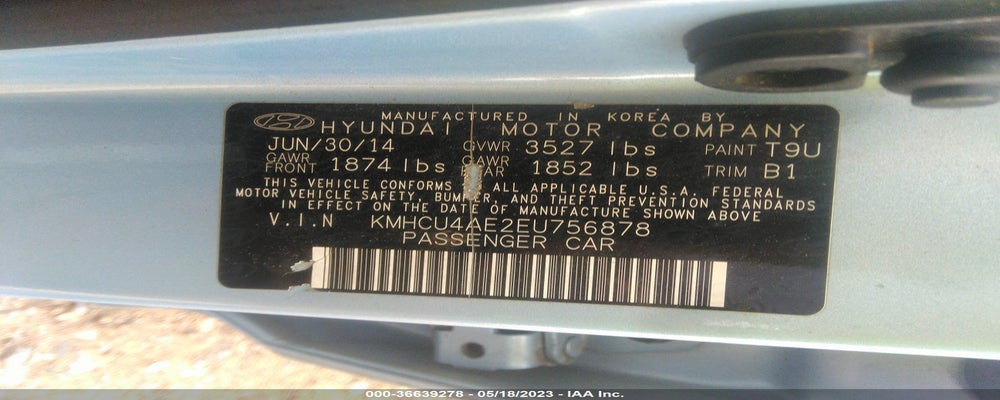 KMHCU4AE2EU756878 2014 HYUNDAI ACCENT photo no. 9