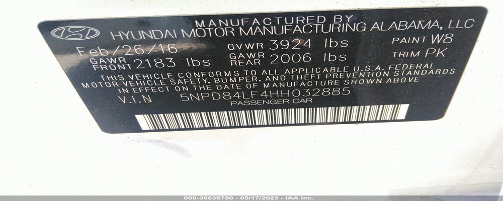 5NPD84LF4HH032885 2017 HYUNDAI ELANTRA photo no. 9