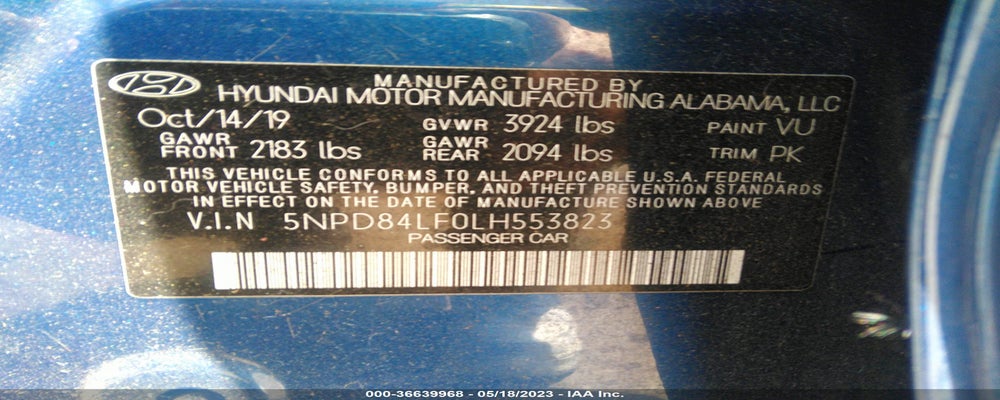 5NPD84LF0LH553823 2020 HYUNDAI ELANTRA photo no. 9