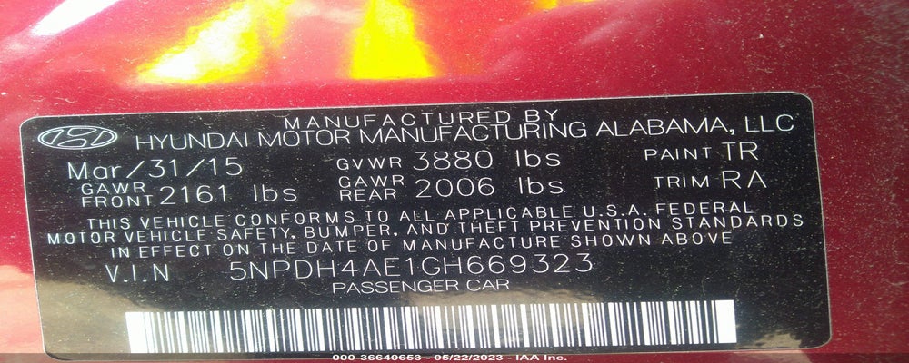 5NPDH4AE1GH669323 2016 HYUNDAI ELANTRA photo no. 9