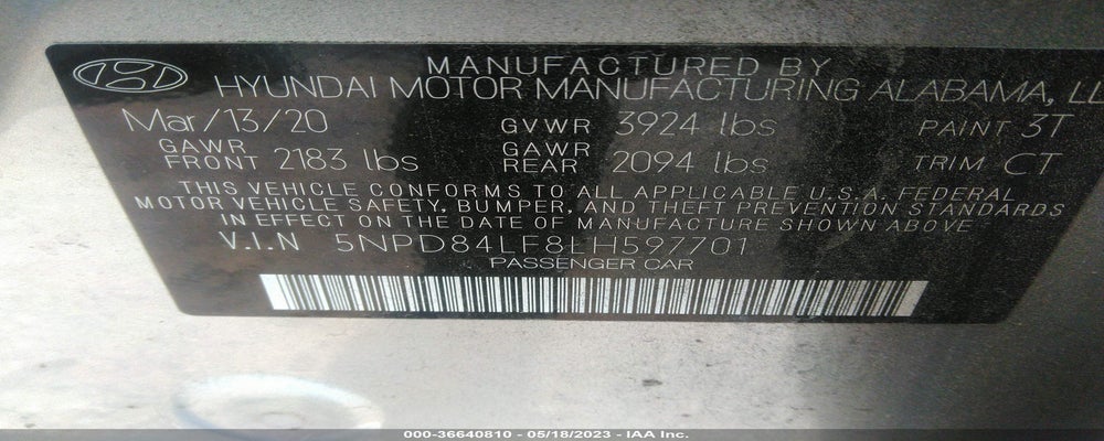 5NPD84LF8LH597701 2020 HYUNDAI ELANTRA photo no. 9