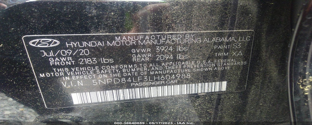 5NPD84LF3LH604988 2020 HYUNDAI ELANTRA photo no. 9