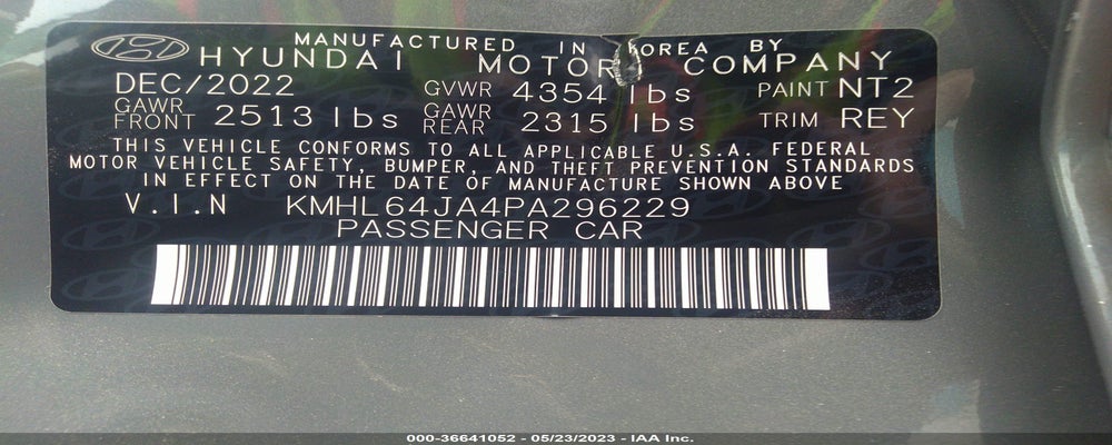 KMHL64JA4PA296229 2023 HYUNDAI SONATA photo no. 9