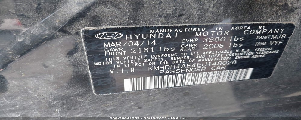 KMHDH4AE4EU148028 2014 HYUNDAI ELANTRA photo no. 9