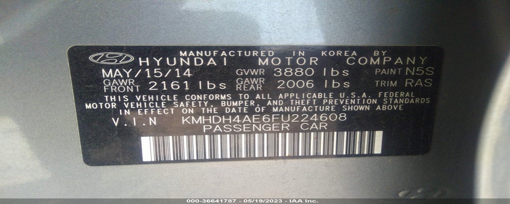 KMHDH4AE6FU224608 2015 HYUNDAI ELANTRA photo no. 9