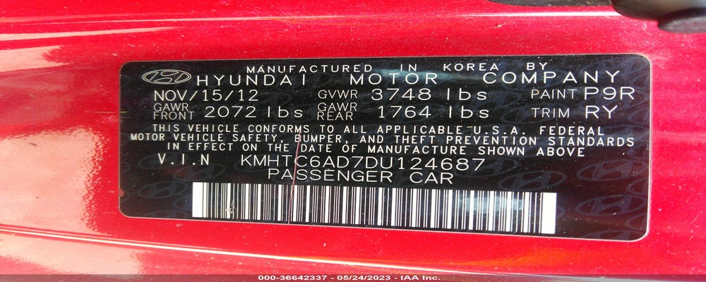 KMHTC6AD7DU124687 2013 HYUNDAI VELOSTER photo no. 9
