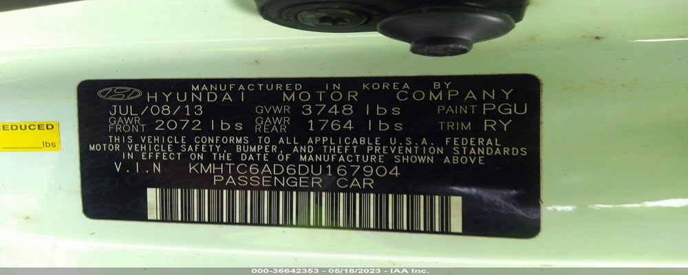 KMHTC6AD6DU167904 2013 HYUNDAI VELOSTER photo no. 9