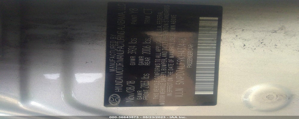 5NPD74LF9KH431446 2019 HYUNDAI ELANTRA photo no. 9