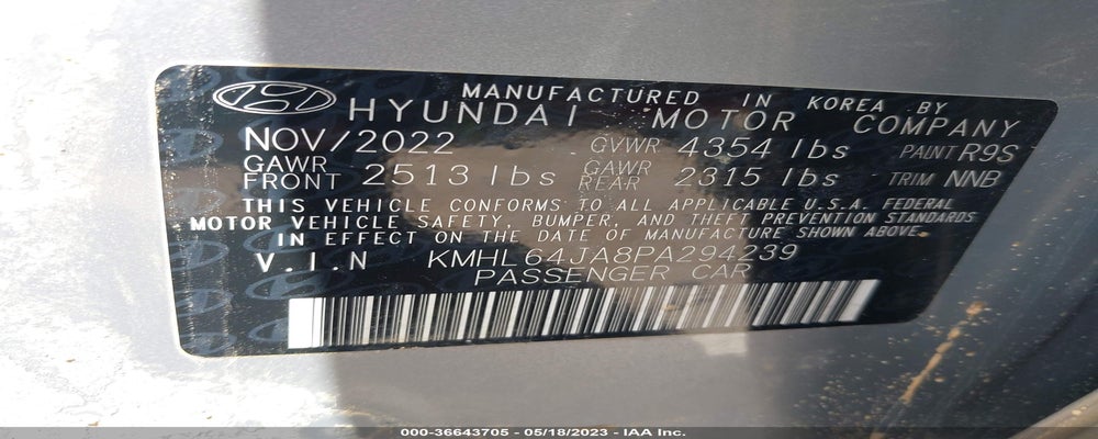 KMHL64JA8PA294239 2023 HYUNDAI SONATA photo no. 9