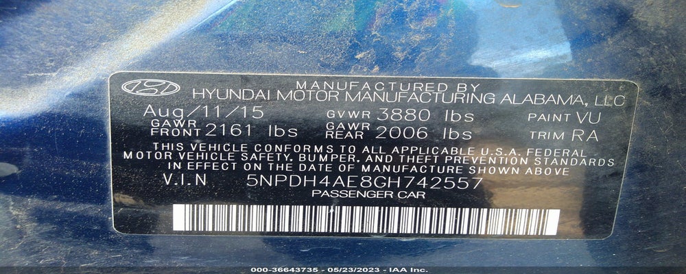 5NPDH4AE8GH742557 2016 HYUNDAI ELANTRA photo no. 9