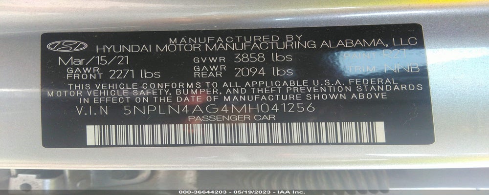 5NPLN4AG4MH041256 2021 HYUNDAI ELANTRA photo no. 9