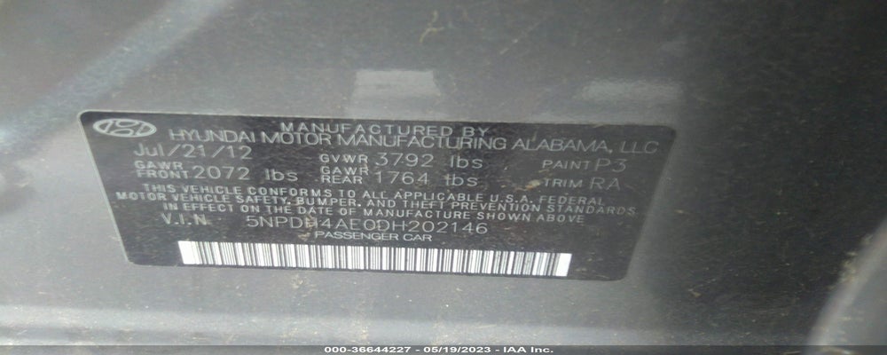 5NPDH4AE0DH202146 2013 HYUNDAI ELANTRA photo no. 9