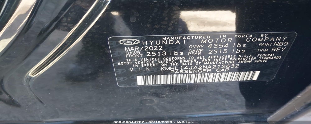 KMHL14JA2NA212632 2022 HYUNDAI SONATA photo no. 9