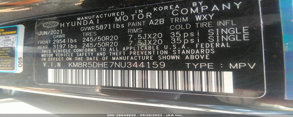 KM8R5DHE7NU344159 2022 HYUNDAI PALISADE photo no. 9