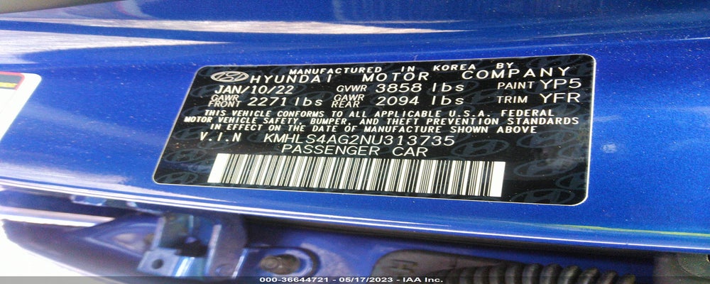 KMHLS4AG2NU313735 2022 HYUNDAI ELANTRA photo no. 9