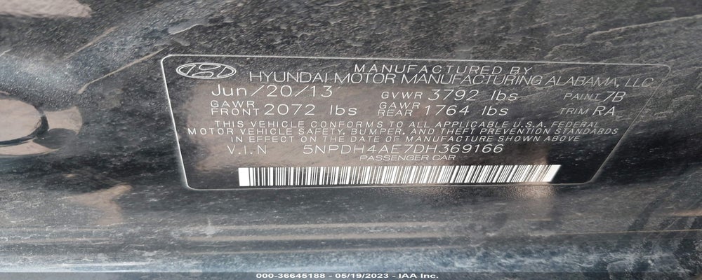 5NPDH4AE7DH369166 2013 HYUNDAI ELANTRA photo no. 9