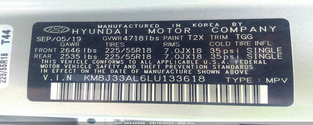 KM8J33AL6LU133618 2020 HYUNDAI TUCSON photo no. 9