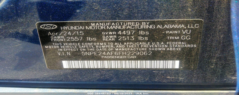 5NPE24AF6FH229062 2015 HYUNDAI SONATA photo no. 9