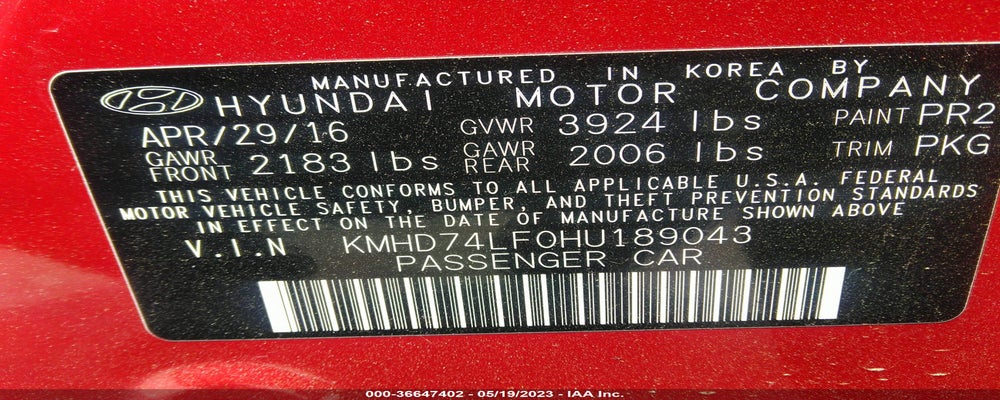 KMHD74LF0HU189043 2017 HYUNDAI ELANTRA photo no. 9