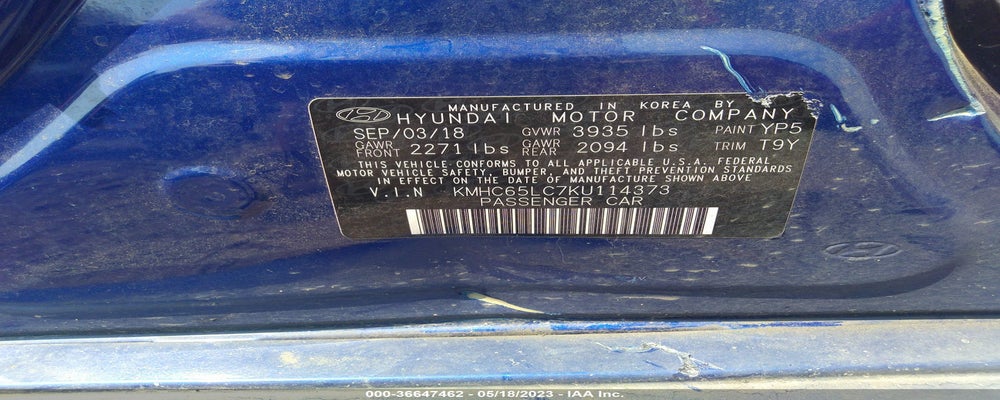 KMHC65LC7KU114373 2019 HYUNDAI IONIQ HYBRID photo no. 9