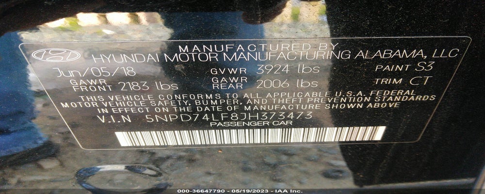 5NPD74LF8JH373473 2018 HYUNDAI ELANTRA photo no. 9