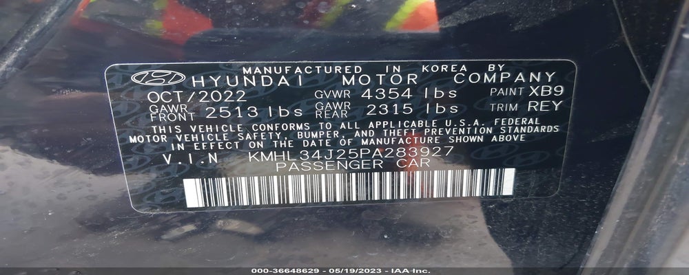 KMHL34J25PA283927 2023 HYUNDAI SONATA photo no. 9