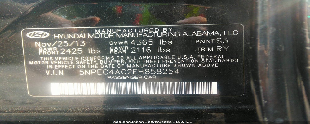 5NPEC4AC2EH858254 2014 HYUNDAI SONATA photo no. 9