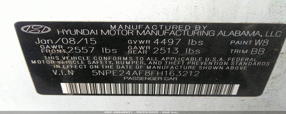 5NPE24AF8FH163212 2015 HYUNDAI SONATA photo no. 9