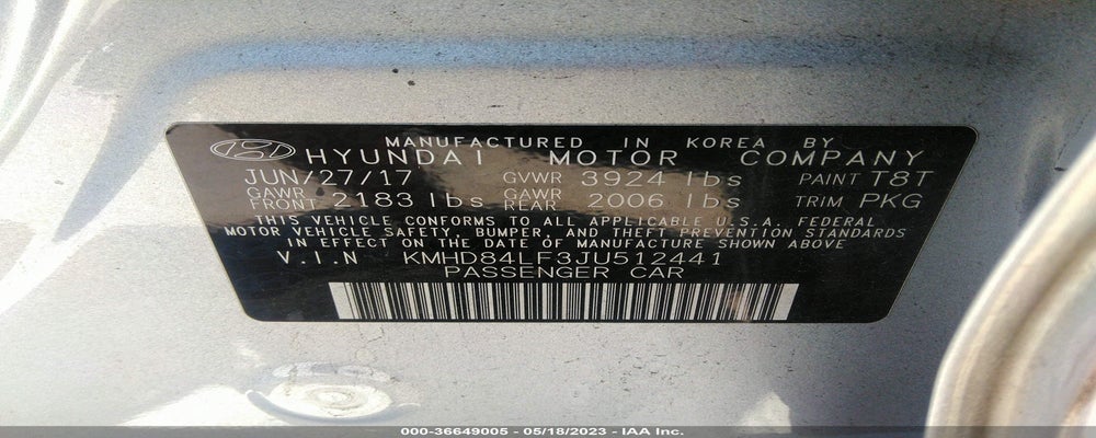 KMHD84LF3JU512441 2018 HYUNDAI ELANTRA photo no. 9