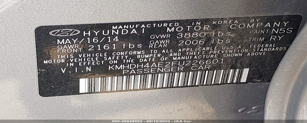KMHDH4AE2FU226601 2015 HYUNDAI ELANTRA photo no. 9