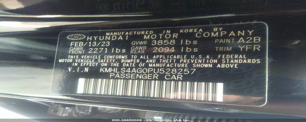 KMHLS4AG0PU528257 2023 HYUNDAI ELANTRA photo no. 9