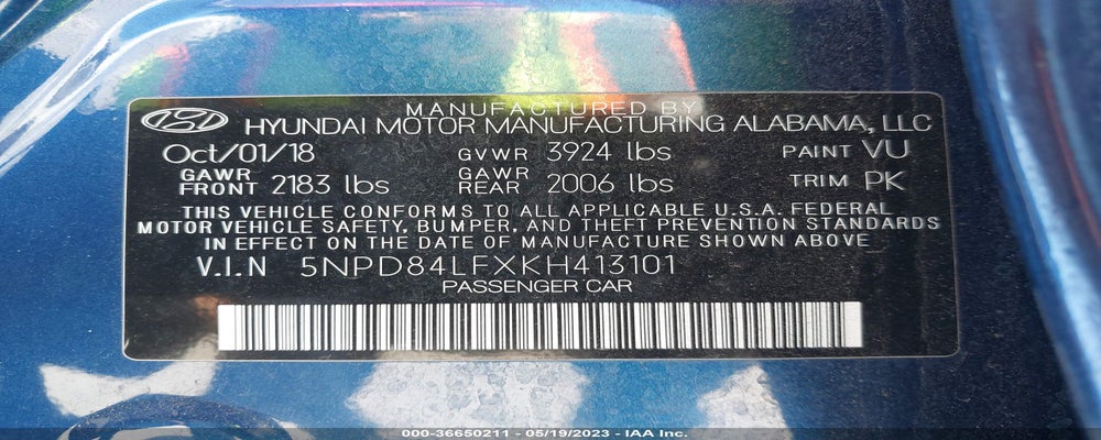 5NPD84LFXKH413101 2019 HYUNDAI ELANTRA photo no. 9