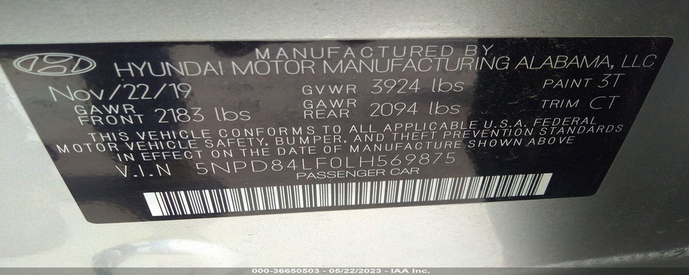 5NPD84LF0LH569875 2020 HYUNDAI ELANTRA photo no. 9