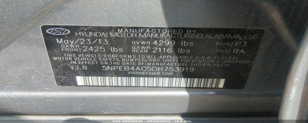 5NPEB4AC5DH753919 2013 HYUNDAI SONATA photo no. 9