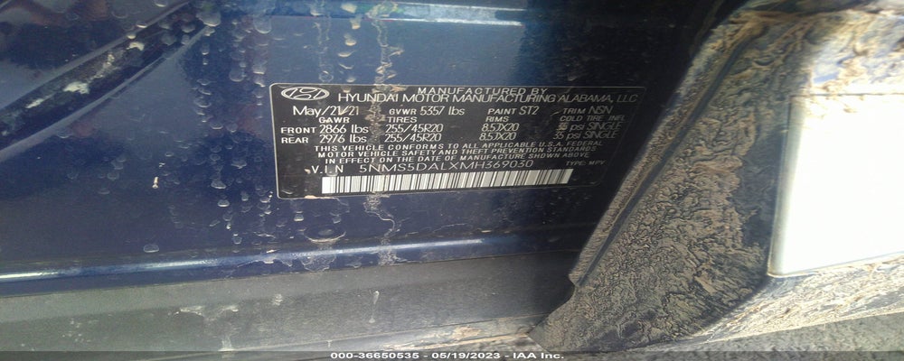 5NMS5DALXMH369030 2021 HYUNDAI SANTA FE photo no. 9