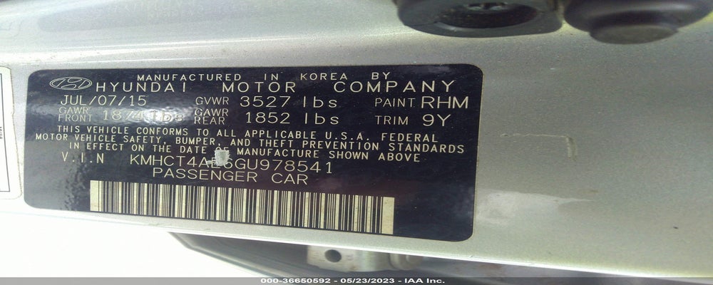 KMHCT4AE6GU978541 2016 HYUNDAI ACCENT photo no. 9
