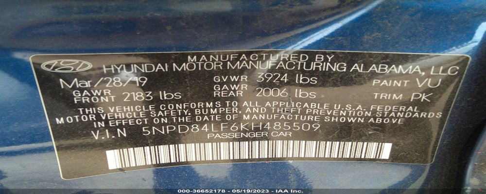 5NPD84LF6KH485509 2019 HYUNDAI ELANTRA photo no. 9