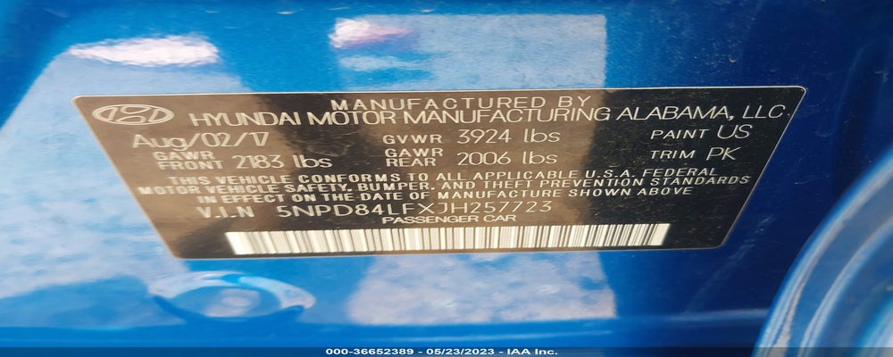 5NPD84LFXJH257723 2018 HYUNDAI ELANTRA photo no. 9