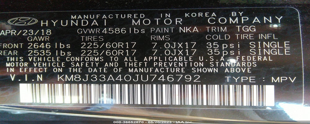 KM8J33A40JU746792 2018 HYUNDAI TUCSON photo no. 9