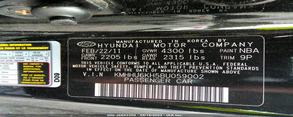 KMHHU6KH5BU059002 2011 HYUNDAI GENESIS COUPE photo no. 9