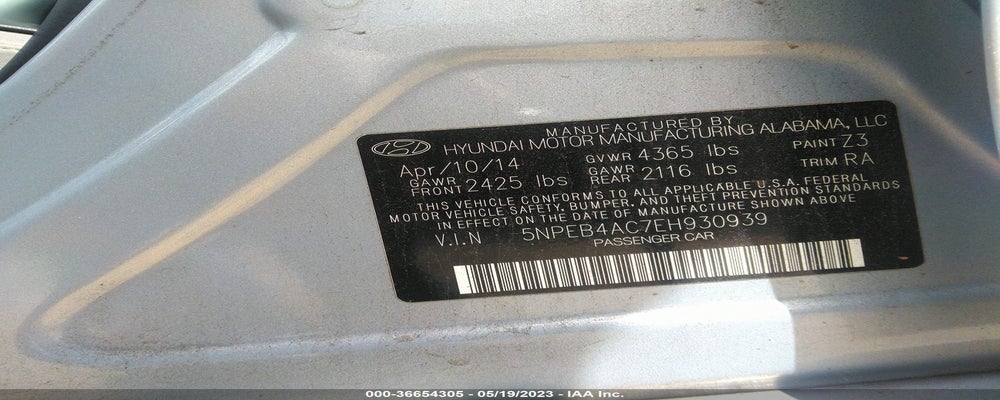 5NPEB4AC7EH930939 2014 HYUNDAI SONATA photo no. 9
