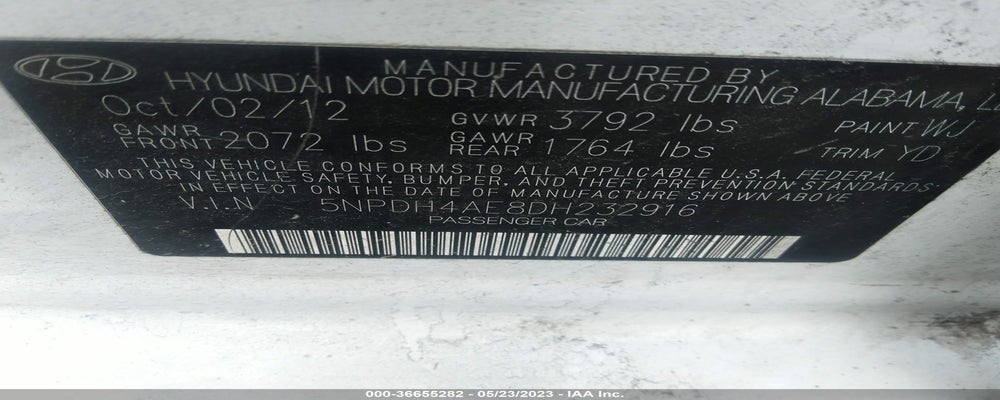 5NPDH4AE8DH232916 2013 HYUNDAI ELANTRA photo no. 9