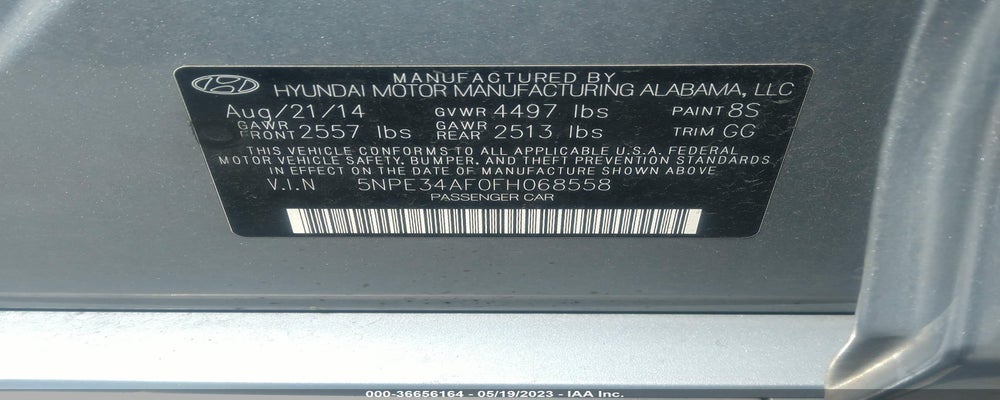 5NPE34AF0FH068558 2015 HYUNDAI SONATA photo no. 9