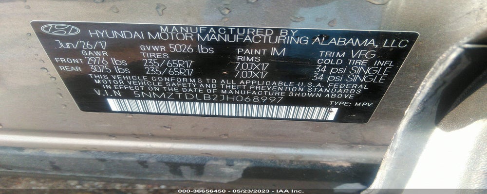 5NMZTDLB2JH068997 2018 HYUNDAI SANTA FE SPORT photo no. 9
