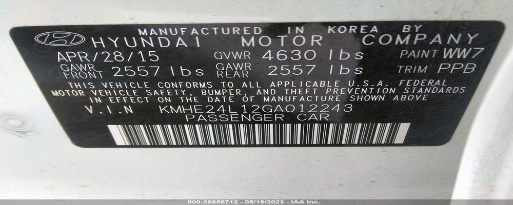 KMHE24L12GA012243 2016 HYUNDAI SONATA HYBRID photo no. 9