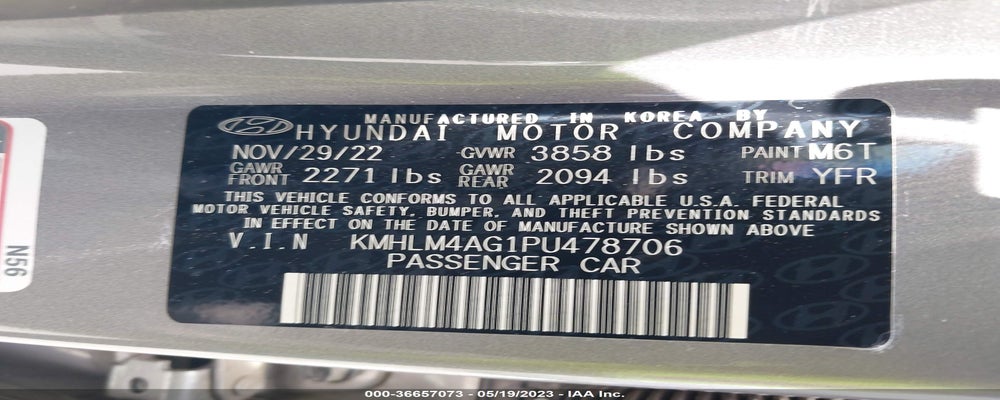 KMHLM4AG1PU478706 2023 HYUNDAI ELANTRA photo no. 9