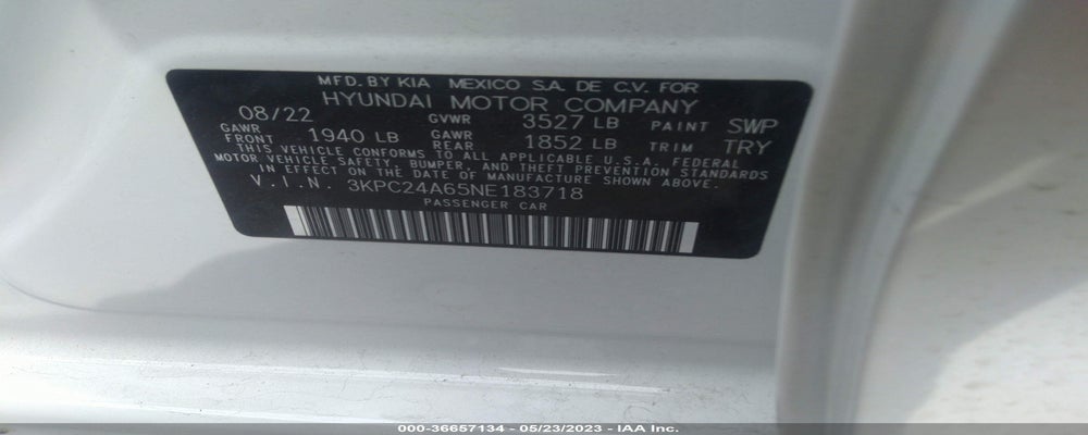 3KPC24A65NE183718 2022 HYUNDAI ACCENT photo no. 9