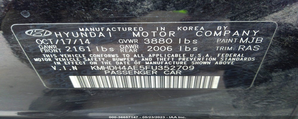 KMHDH4AE5FU352709 2015 HYUNDAI ELANTRA photo no. 9