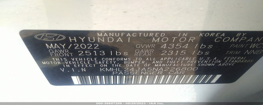KMHL24JA5NA226800 2022 HYUNDAI SONATA photo no. 9