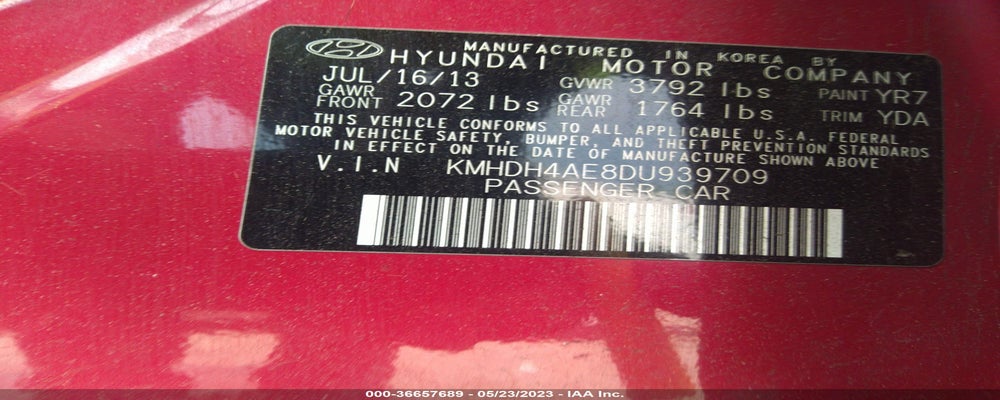 KMHDH4AE8DU939709 2013 HYUNDAI ELANTRA photo no. 9
